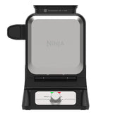 Ninja BW1001 NeverStick PRO Belgian Waffle Maker, Vertical Design, 5 Shade Settings, Black & Silver