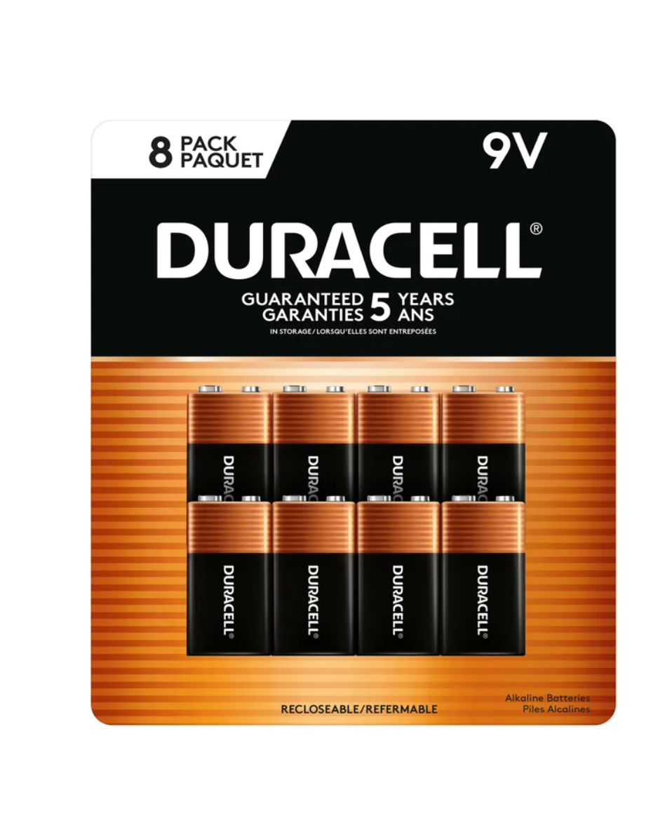 Duracell CopperTop 9V Batteries, 8-count