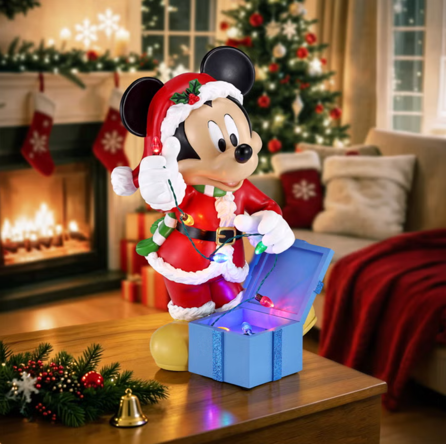 Holiday Mouse Figurine with Lights and Music Mickey , Goofy and Minnie