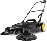 Kärcher Walk Behind Outdoor Push Sweeper S 4 Twin Go!Further for Workshops, Sidewalks, Driveways or Garages with Debris Grabber 5.25 Gallon Capacity, 26.8" Sweeping Width