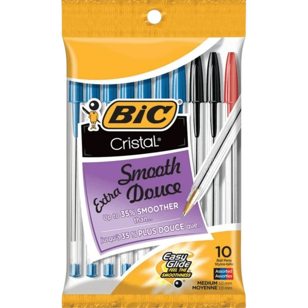 BIC CRISTAL - BALL PENS - MIX CLR 10PCS