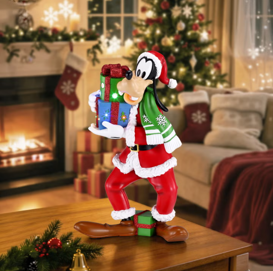 Holiday Mouse Figurine with Lights and Music Mickey , Goofy and Minnie