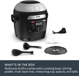 T-fal , Multicook Actifry, Multicooker & Air Fryer with Automatic Stirring Paddle, 6 L / 6.3 Qt. , Chrome