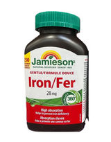 Jamieson Gentle Iron 28 mg Capsules for Iron Deficiency Support, 28 mg