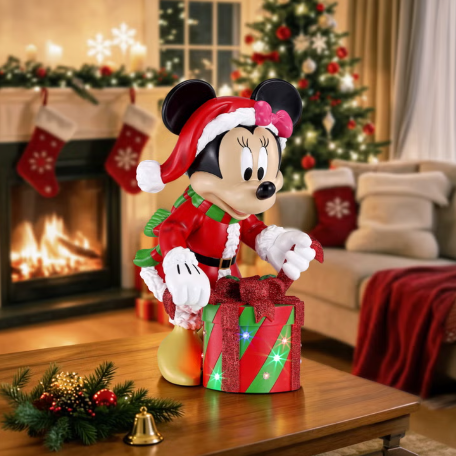 Holiday Mouse Figurine with Lights and Music Mickey , Goofy and Minnie