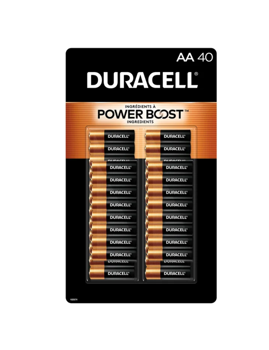 Duracell CopperTop AA Batteries with Power Boost Ingredients, 40 count