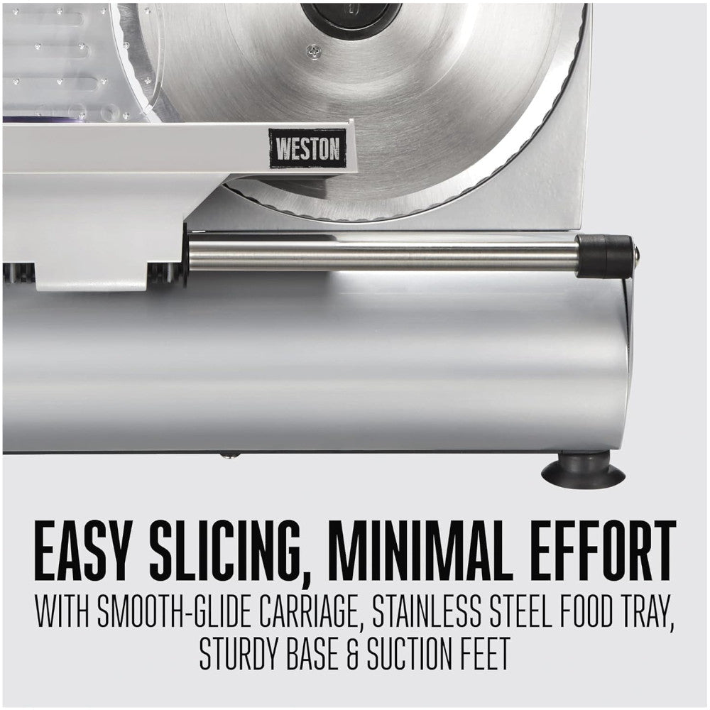 WESTON 61-0901-W Heavy Duty 9" Food Slicer - Refurbished with Home Essentials Warranty