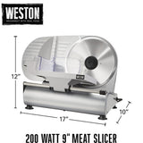 WESTON 61-0901-W Heavy Duty 9" Food Slicer - Refurbished with Home Essentials Warranty
