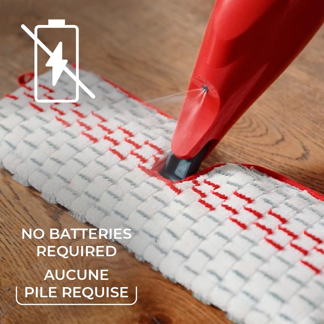 Vileda Promist Max Spray Mop - 360 Degree Swivel, Red, Cotton Head, Multiple Surfaces