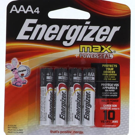 ENERGIZER AAA Batteries, 4- One Color One Size