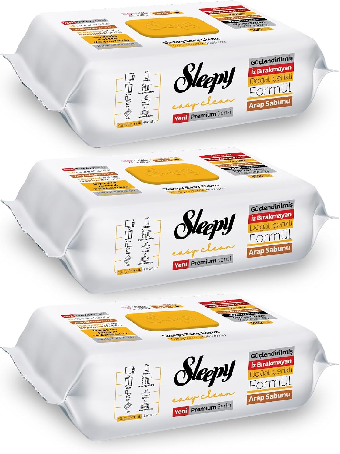 Sleepy Easy Clean Arabic Soap Additive Surface Cleaning Towel 3x100 (300 Sheets)