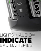 Energizer AA and AAA Battery Charger with 4 AA NiMH Rechargeable Batteries, Recharge Pro Battery Charger for Double A Batteries and Triple A Batteries