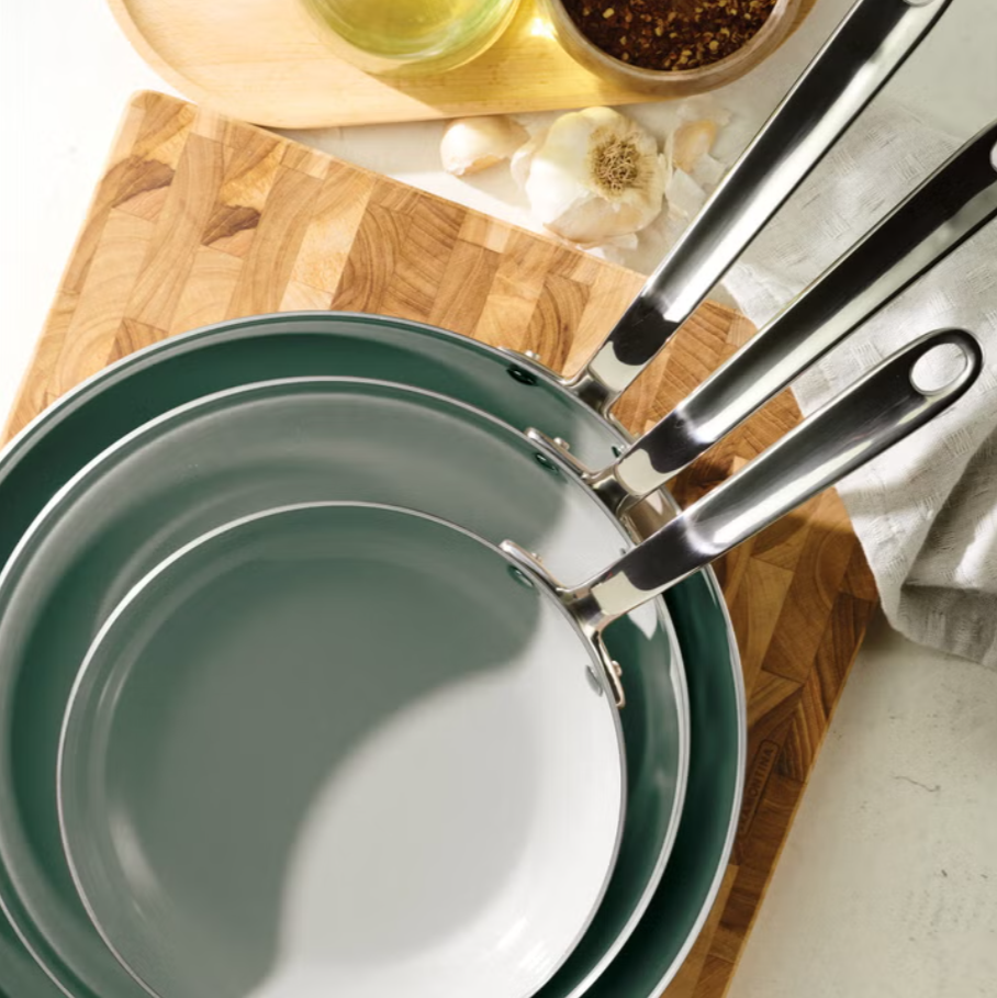 Tramontina Stainless Steel with Ceramic Non-stick Skillet Set, 3-piece