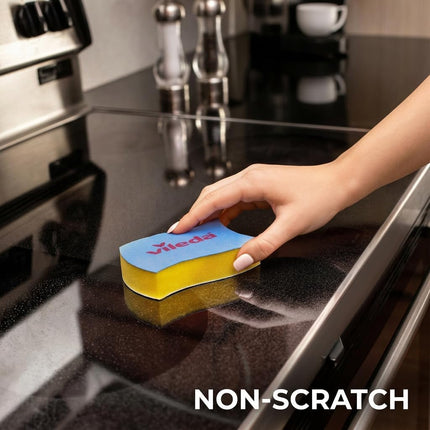 Vileda Scrunge Glass Ceramic Stovetop No-Scratch Scrub Sponge (Pack of 4)