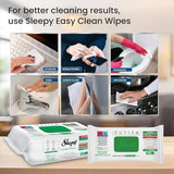 Sleepy Pack of 2, 3 and 6, Easy Clean All Purpose Cleaning Wipes, White Vinegar and Baking Soda Formula, Chemical-Free, 100 Count