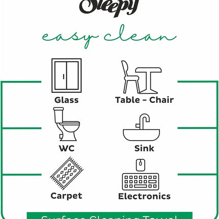 Sleepy Pack of 2, 3 and 6, Easy Clean All Purpose Cleaning Wipes, White Vinegar and Baking Soda Formula, Chemical-Free, 100 Count