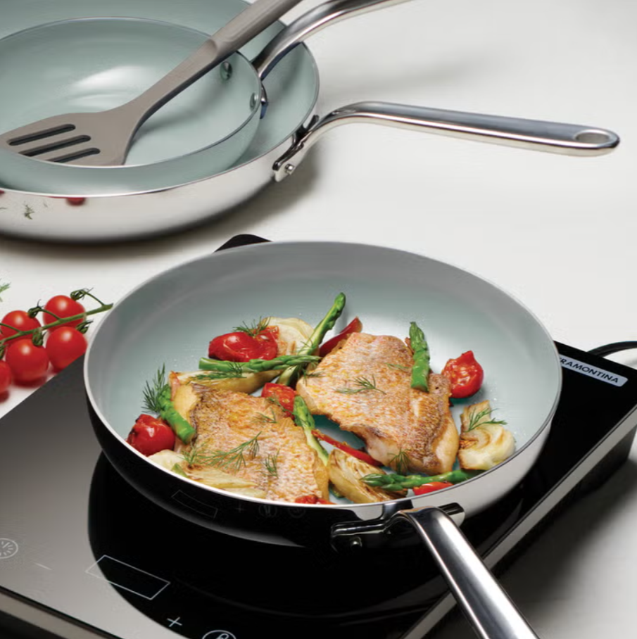 Tramontina Stainless Steel with Ceramic Non-stick Skillet Set, 3-piece