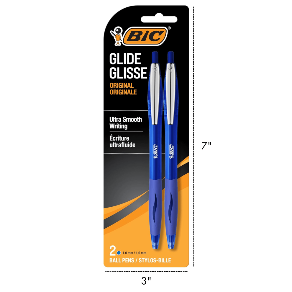 BIC GLIDE BALL PEN - BLUE 2PCS