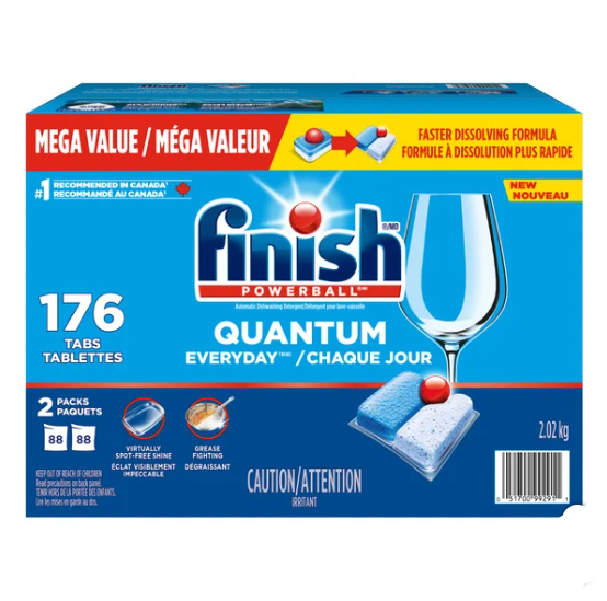 Finish, Quantum Everyday Dishwasher Detergent, 176 Tablets, 2.02 kg, Blue
