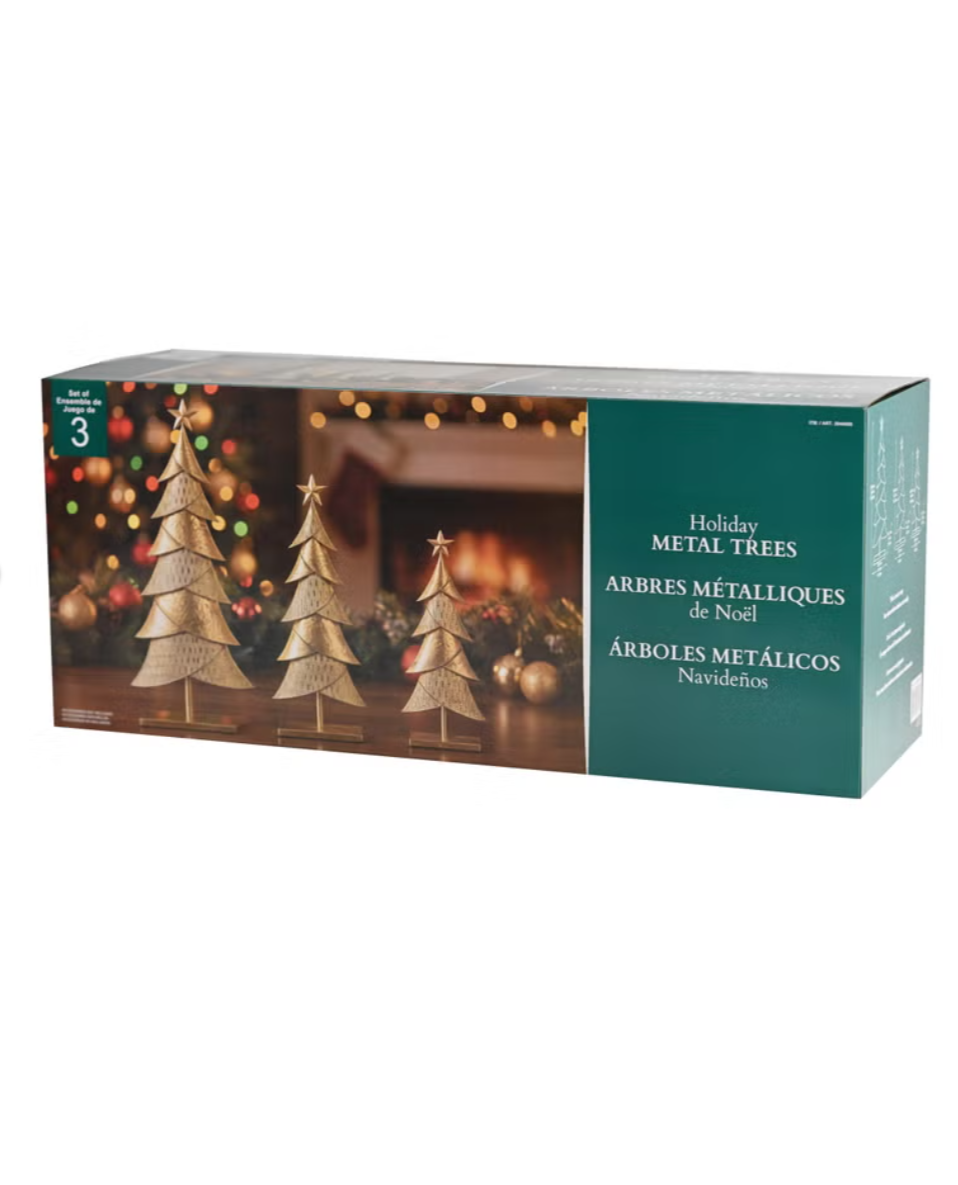 Set of 3 Holiday Metal Trees