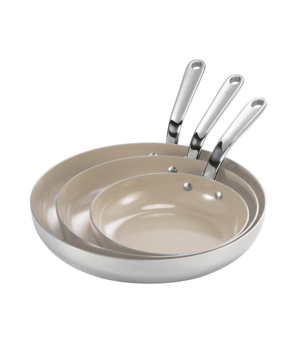 Tramontina Stainless Steel with Ceramic Non-stick Skillet Set, 3-piece