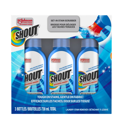 Shout Advanced Stain Remover Gel Brush, 3 × 246 mL