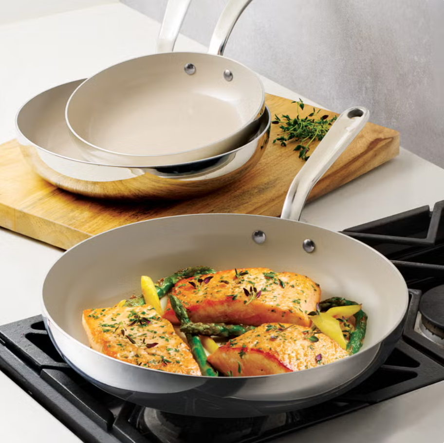 Tramontina Stainless Steel with Ceramic Non-stick Skillet Set, 3-piece