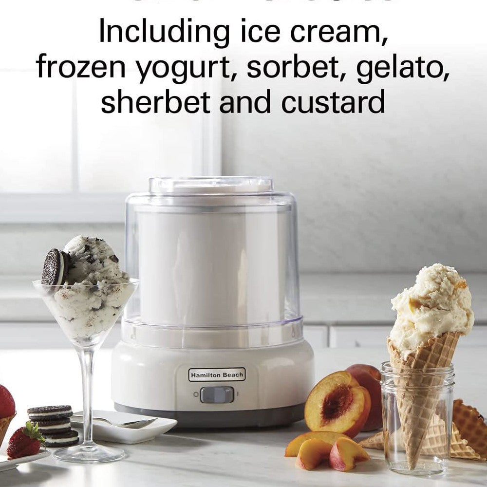 HAMILTON BEACH Ice Cream & Frozen Yogurt Maker - Refurbished with Home Essentials warranty - 68880