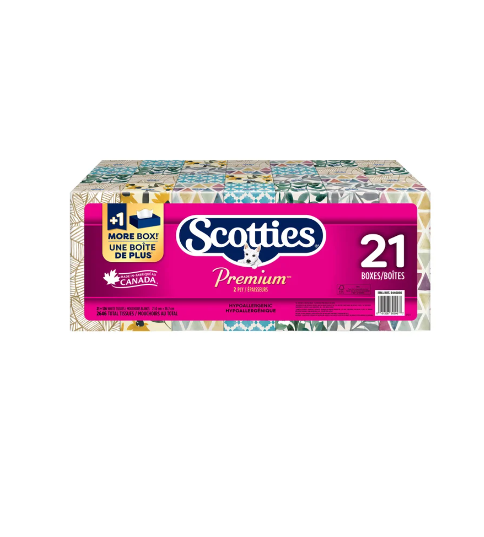 Scotties Premium Facial Tissue, 21-pack