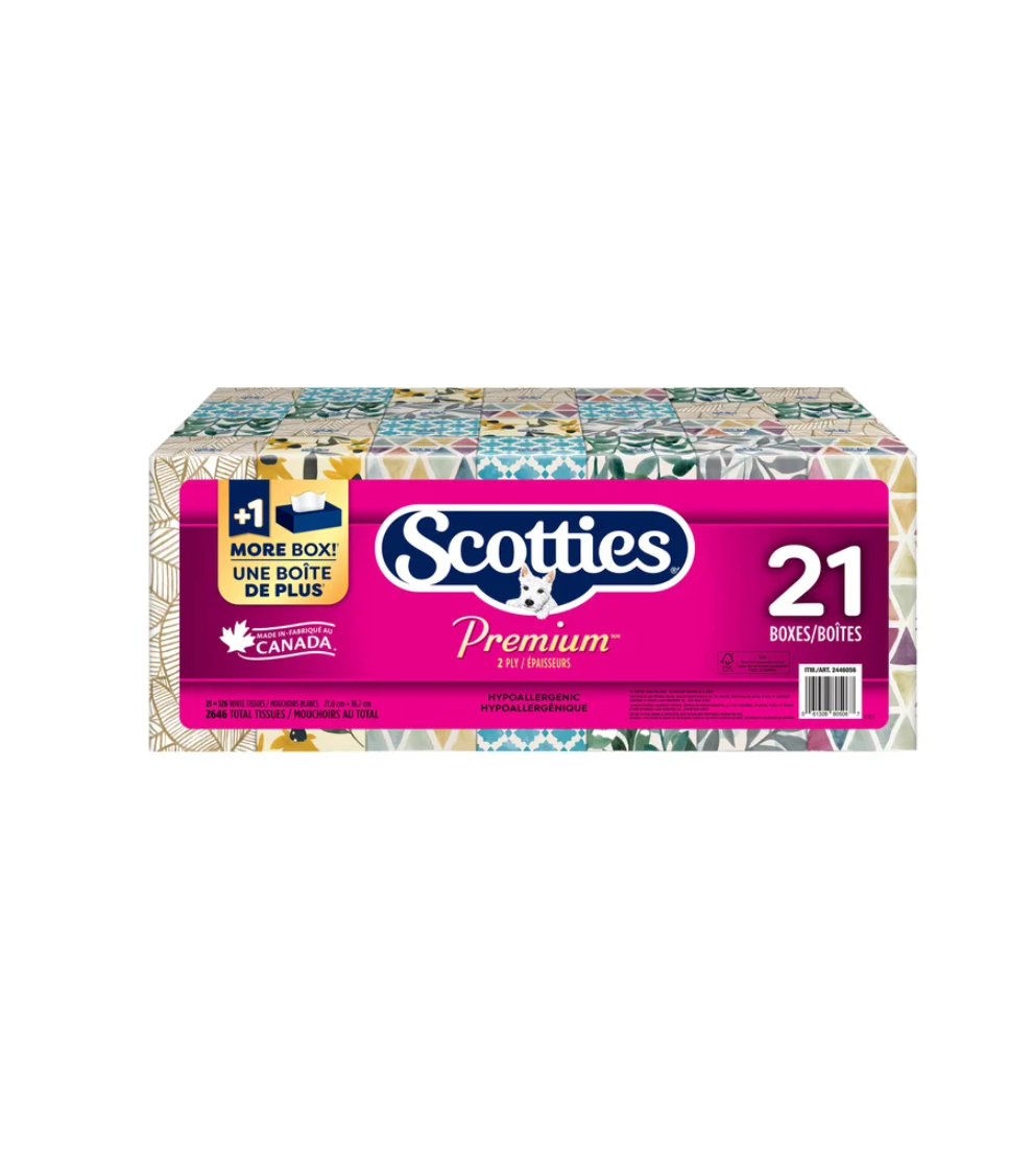 Scotties Premium Facial Tissue, 21-pack