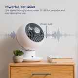 IRIS USA WOOZOO Desk Fan with Remote, Oscillating Table Air Circulator,  White