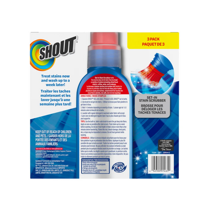 Shout Advanced Stain Remover Gel Brush, 3 × 246 mL