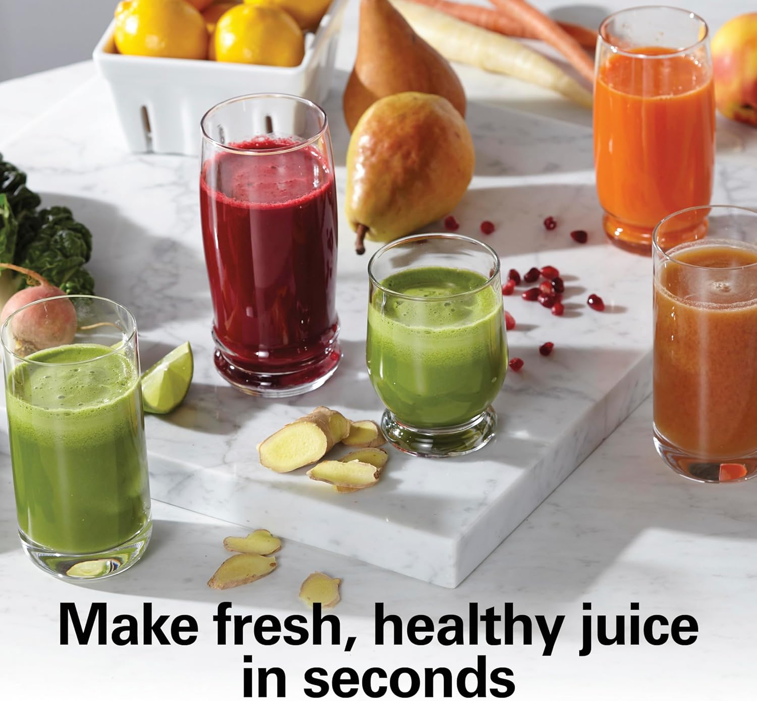 Hamilton Beach Big Mouth Juicer 800W, 3" Feed Chute, Stainless Steel, Easy Clean 67608