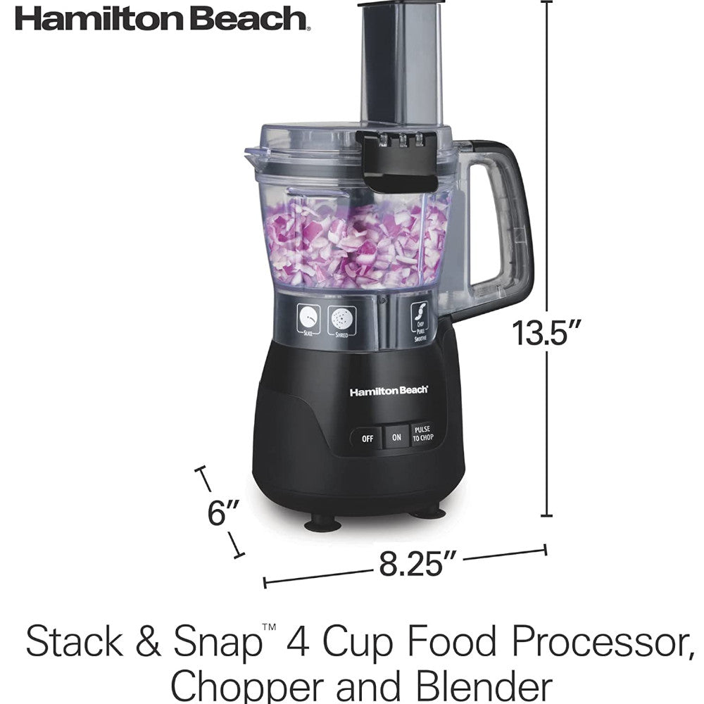 HAMILTON BEACH Stack and Snap Compact Food Processor - 70510