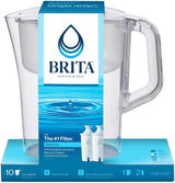 Brita Large 10 Cup Water Filter Pitcher with Smart Light Filter Reminder and 2 Standard Filtes, White