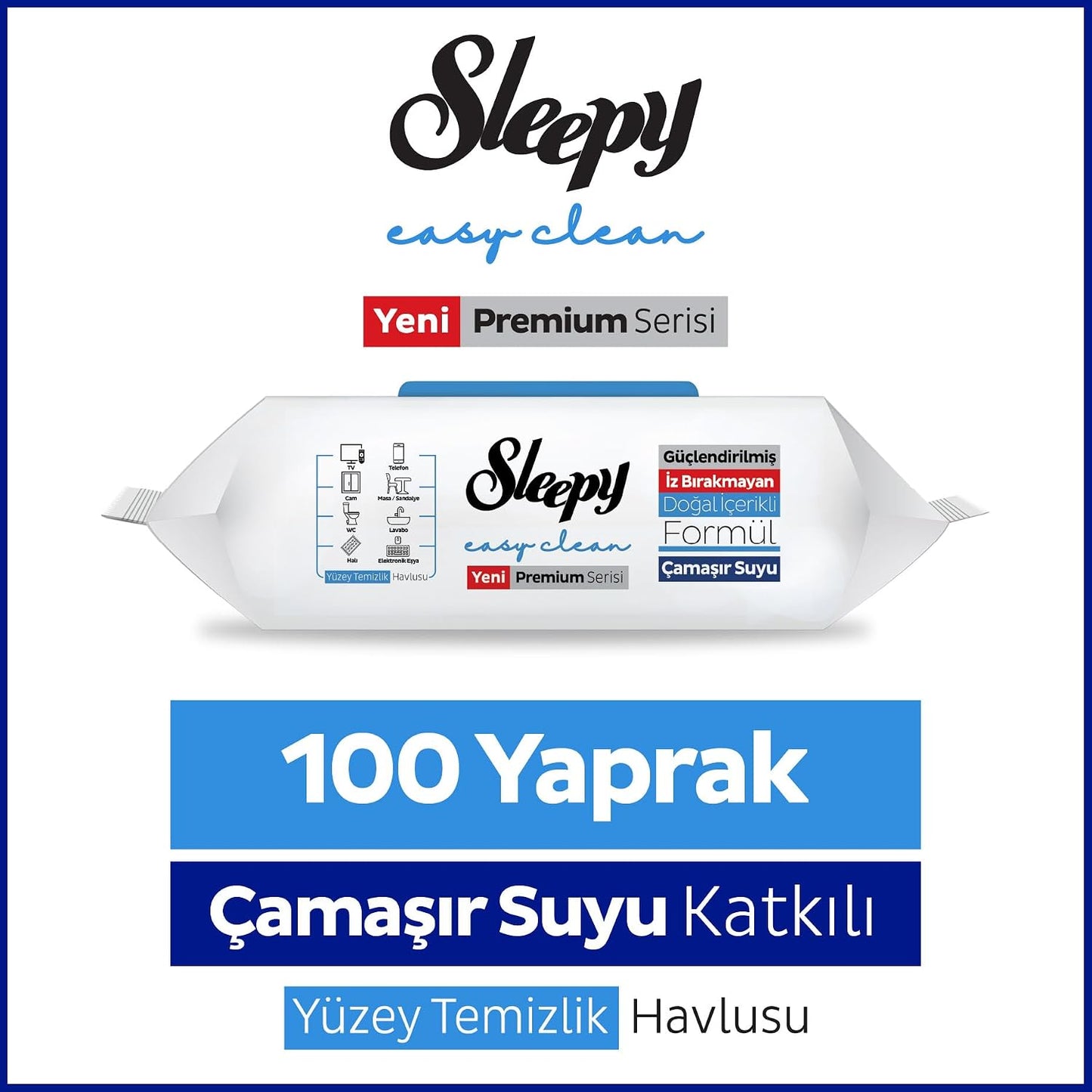 Sleepy Easy Clean Bleach Added Surface Cleaning Towel 100 Sheets