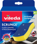 Vileda Scrunge Glass Ceramic Stovetop No-Scratch Scrub Sponge (Pack of 4)