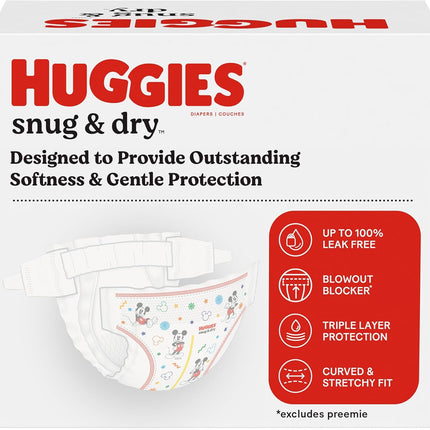 Huggies Size 4 Diapers, Snug & Dry Baby Diapers, Size 4 (22-37 lbs), 148 Count, Packaging May Vary