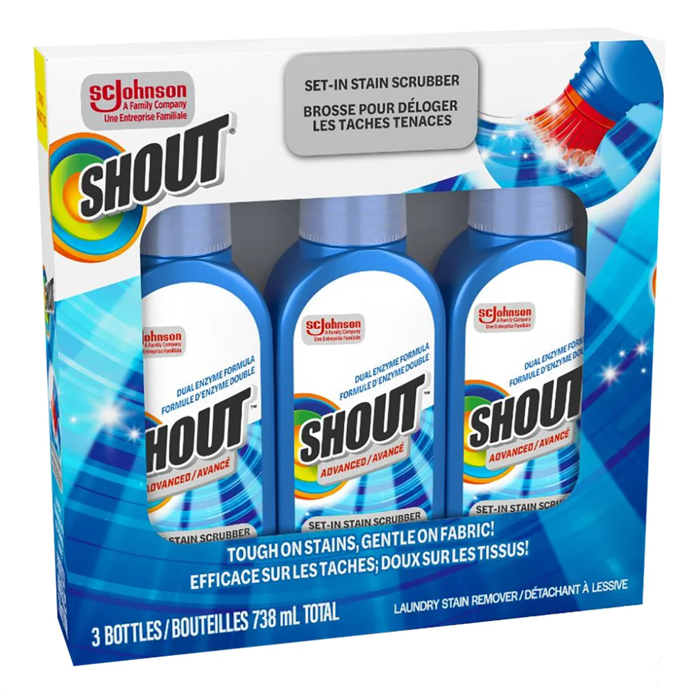 Shout Advanced Stain Remover Gel Brush, 3 × 246 mL