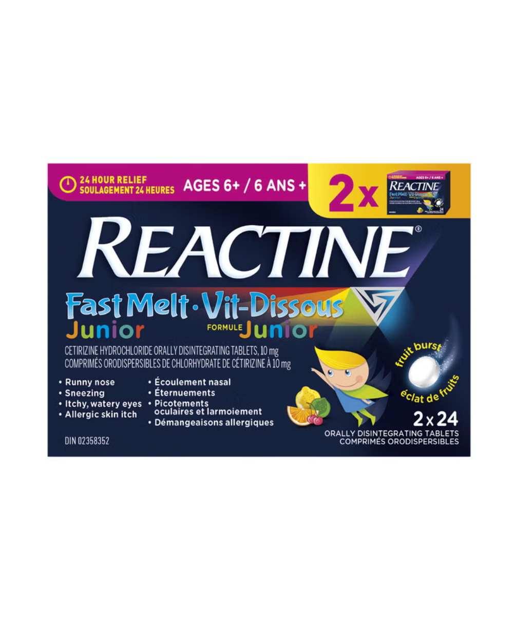 Reactine Fast Melt Junior 2 x 24 tablets