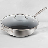 CUISINART 77IEL26-30HNSCC 12" EVERLASTING NON-STICK STAINLESS STEEL STIR-FRY PAN/WOK WITH COVER