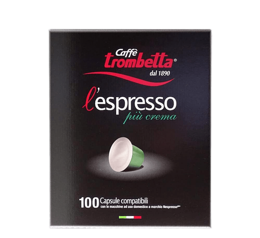 Caffè Trombetta Espresso Coffee Capsules, 100-pack , Black