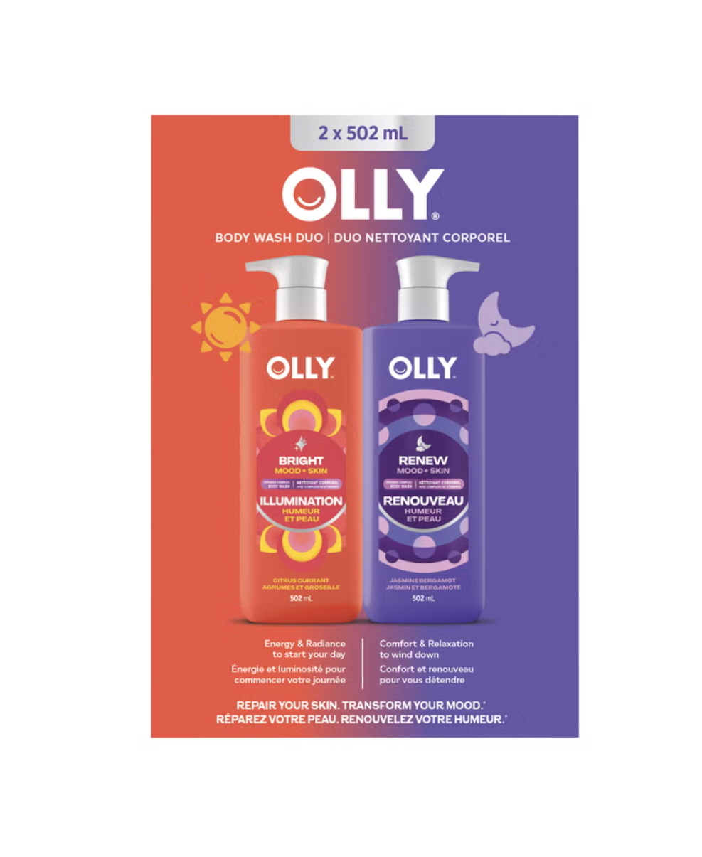 Olly Bright and Renew Body Wash Duo, 2 x 502 mL