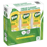 Vim , Cream Cleaner Lemon Scent, 3 × 750 mL , Yellow