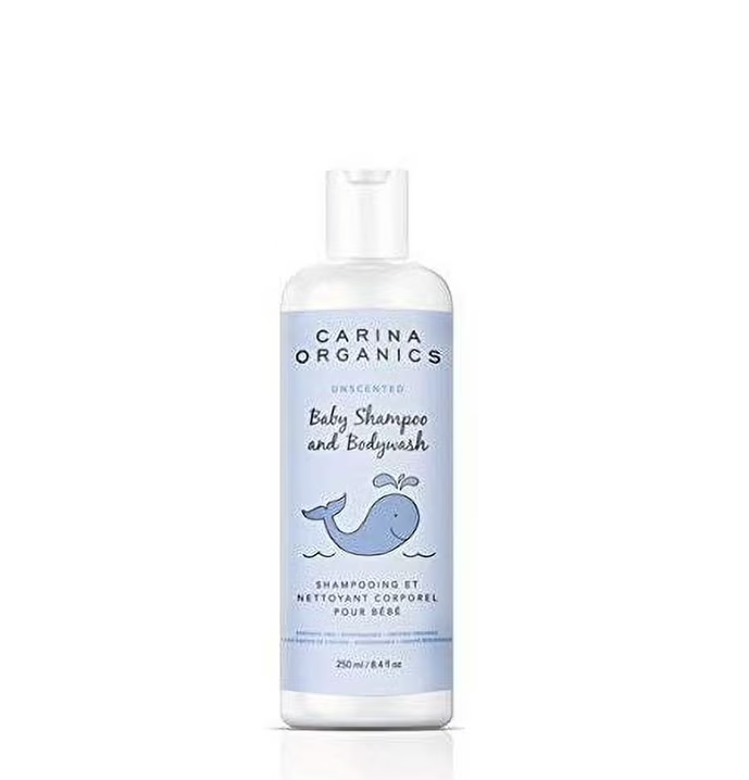 Carina Organics Unscented Baby Shampoo & Body Wash, 250 ml, White