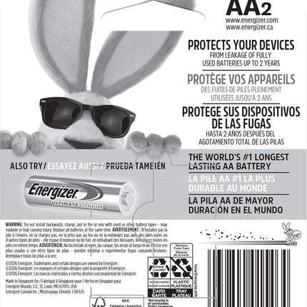 Energizer E91bp-2 "Aa" Alkaline 2 Pk Batteries