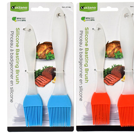 LUCIANO GOURMET 2 Piece Silicone Basting Brush Set - 81386