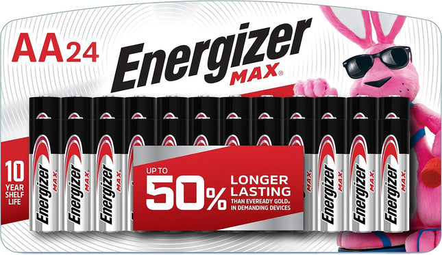 Energizer Max Premium AA Batteries, Alkaline Double A Battery, 24 Count