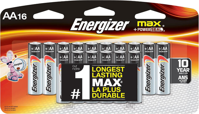 Energizer E91BPW16 Max AA Alkaline Batteries AA-16