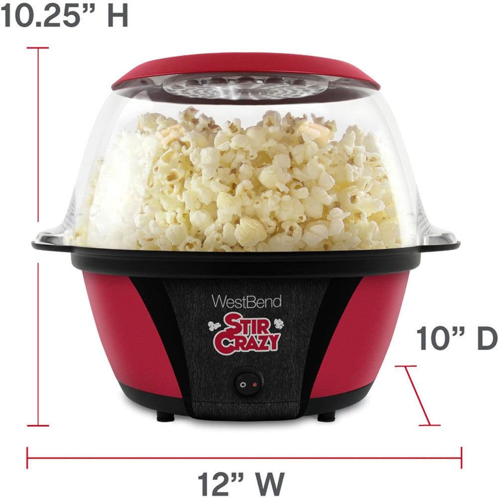 STIRCRAZY 82707 Stir Crazy Electric Hot Oil Popcorn Popper - Blemished package with Home Essentials Warranty